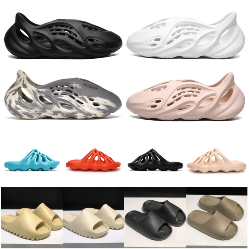 

Top sportmarket kanye west Slide Slippers Men Women Desert Sand sldes Black Bone White Core Brown Resin Slide Moon Gray Sandals Pure Soot Shoes, 19