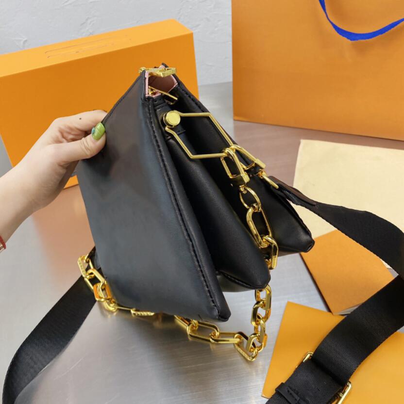 

Luxurys Women Crossbody Bag Designers Couss Handbag Top Quality Lady Purse Wallet Handbags Fashion Chain Shoulder Bags, Black-26cm