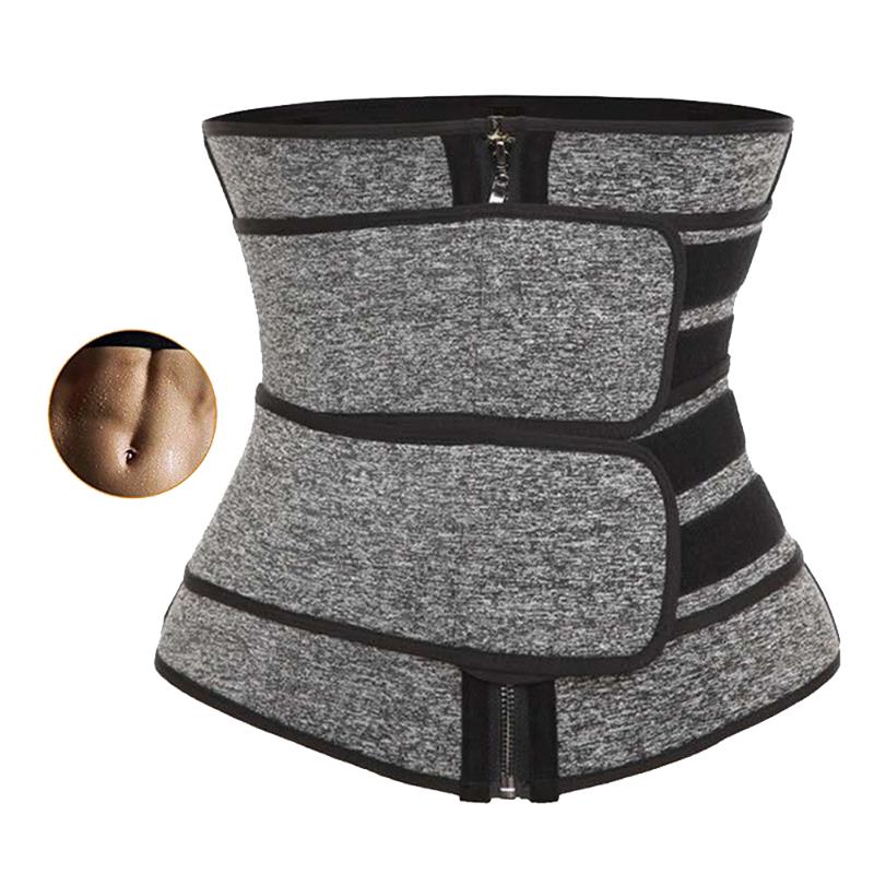 

Women's Shapers Waist Trainer For Sweat Neoprene Training Corset Trimmed Belt Slimming Sauna Workout Fitness, Gray