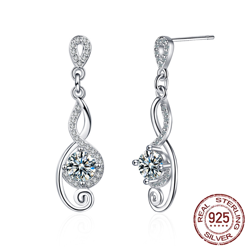 

Original 925 Sterling Silver Earring Jewelry Luxury Zirconia Female Popular Original Brand of High-end Vintage Stud Earrings XED917, Golden