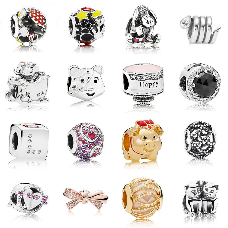 

NEW 2021 100% 925 Sterling Silver Bow Snake charm Fit DIY Original Bracelet Fshion Jewelry Gift