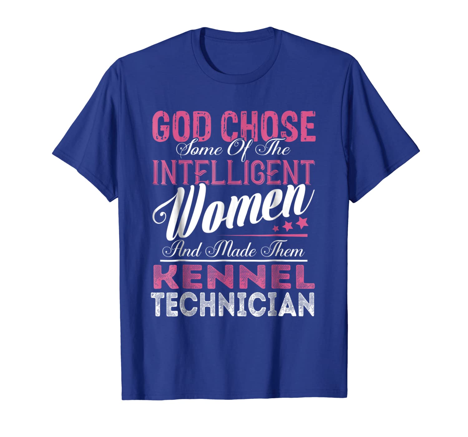 

kennel technician intelligent women job title shirts, White;black