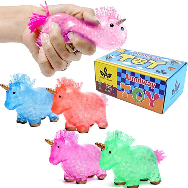 

Unicorn Toys Stress Balls for Kids Teens and Adults Stress Relief and Anti-Anxiety Water Beads Filled Squeezing Toy Gift