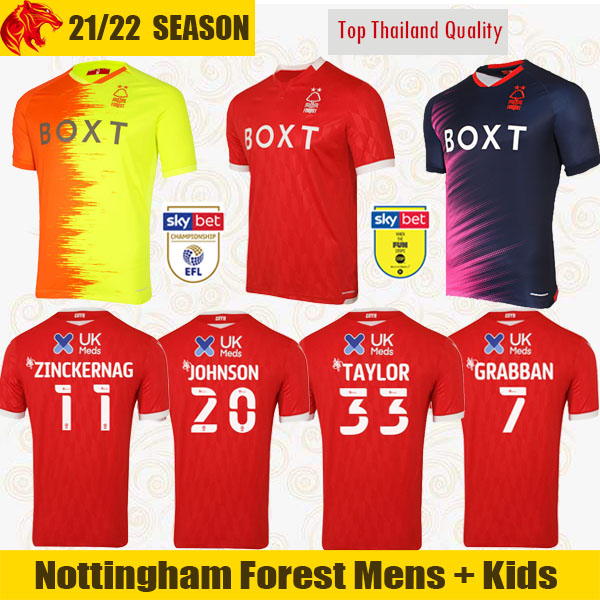 

21 22 Nottingham Forest Soccer Jerseys GRABBAN 2021 2022 MIGHTEN YATES LOLLEY Football Shirt MBE SOH DA COSTA CARVALHO TAYLOR Mens Jersey Kids Kit, Black;yellow