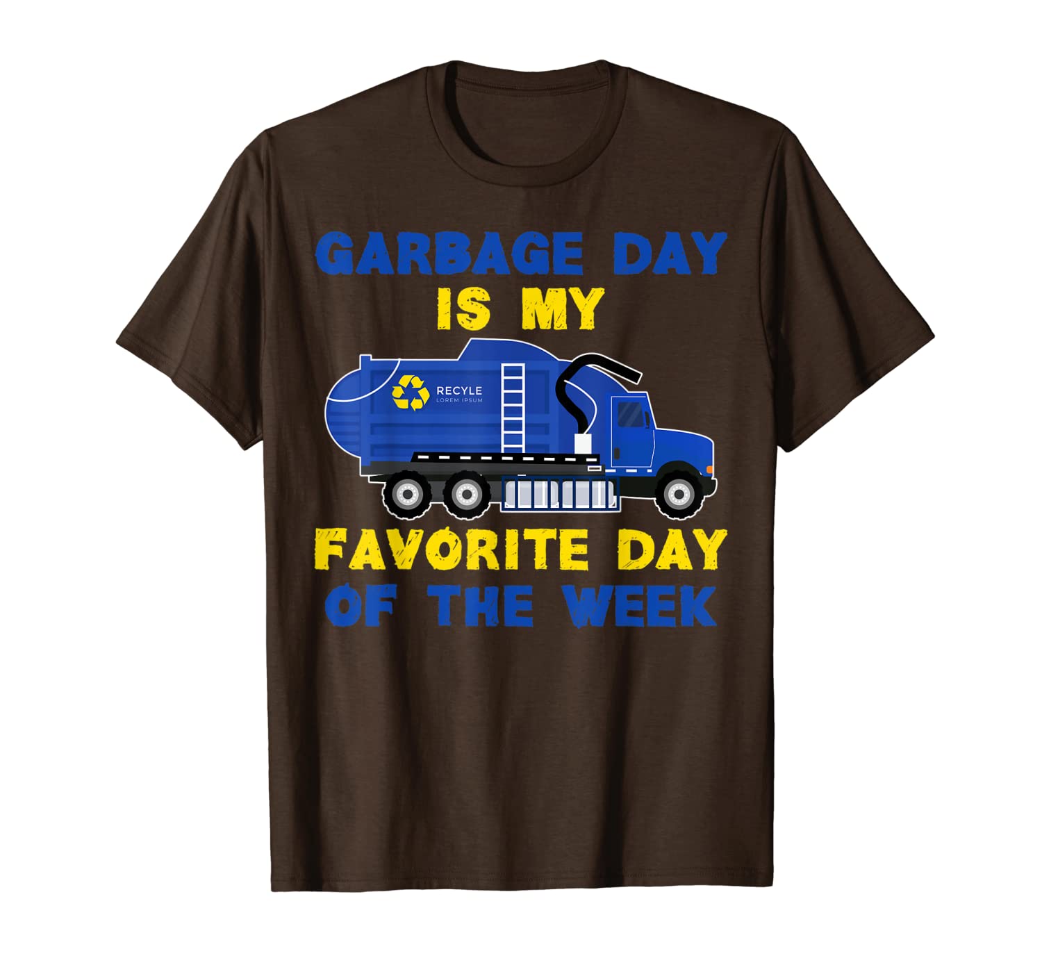 

funny garbage day is my favorite day of the week truck t-shirt, White;black