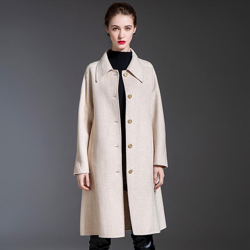 

Women's Wool & Blends 2021 Arrivals Cashmere Coats Winter Warm Fashion Fur Jacket Outerwear Streetwear S8738, Beige