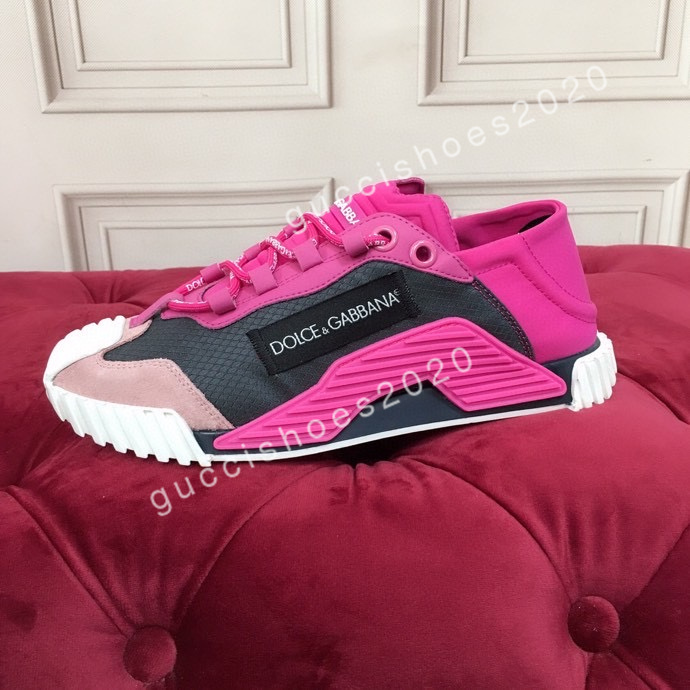 

2021 designer shoes White Leather Calfskin Sneakers Top Technical Knit Women Platform Blue Grey shoe size35-45, 06