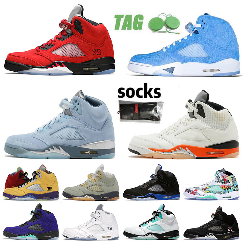 

Air Jordan Jorden 5 5s v Mens Basketball Shoes Blue Bird Florida Gators Off White Bluebird Shattered Backboard Jade Horizon Trainers UNC Des