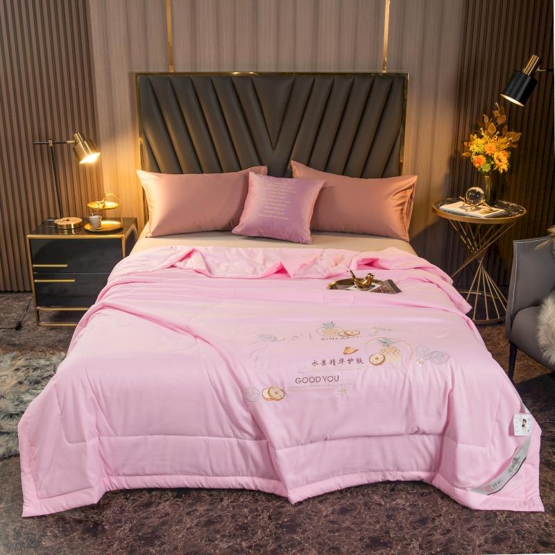 

Simple Style Embroidery Floral Air Conditioned Comforter Duvet Soft Comfortable Lightweight Home Textile Pink Summer Quilt Comforters & Sets