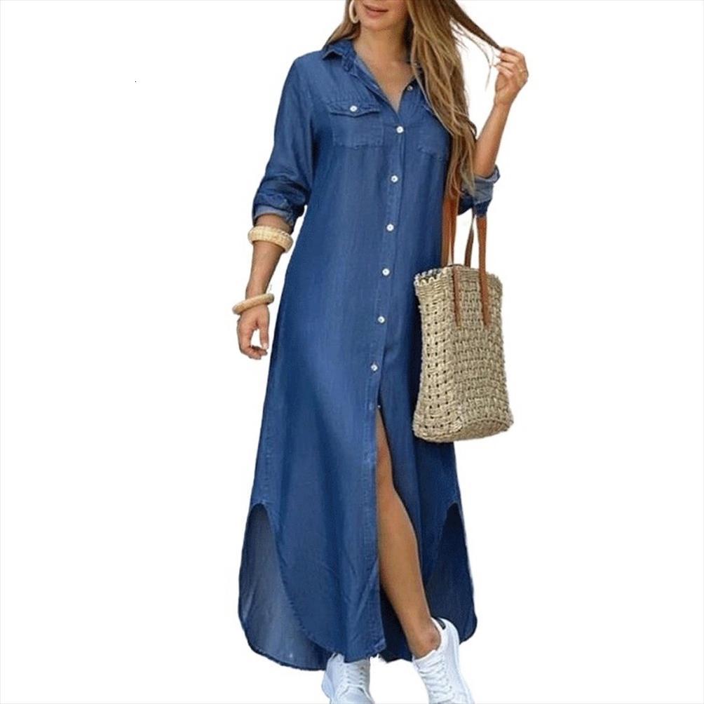 

fashion long sleeve button shirt womens dresses summer printed ol turn down collar casual loose sundress party, Black;gray