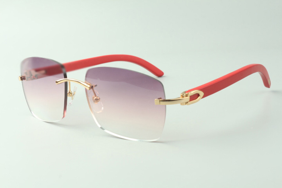 

Designer sunglasses 3524025 with red wood arms glasses,Direct sales, size: 18-135mm
