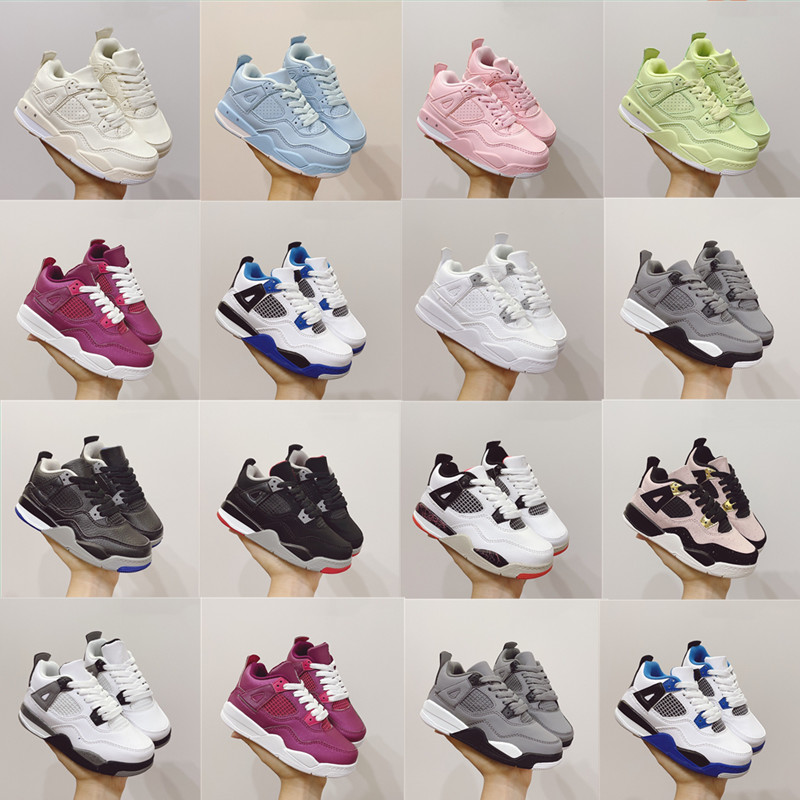 

Infant Toddlers Quality Products J 4S Kids Basketball Shoes Chicago 4 Boy Girl Sneaker Light Green Lights Grey Khaki Baby Trainers Children Footwear, With box