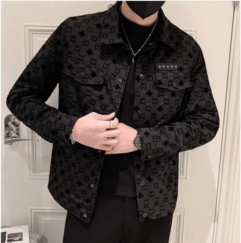 

Tide brand net red lapel embroidery men's jacket autumn and winter jacket net red fashion tide brand Coats classic top, W1