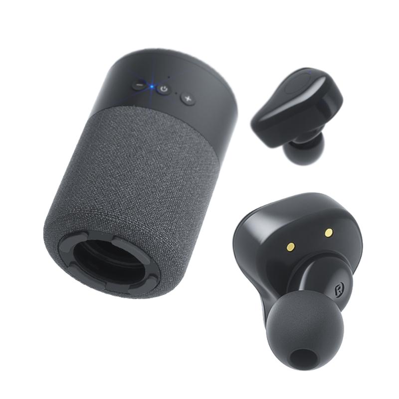 

Portable Speakers Outdoor Bluetooth Headset 2 In1 TWS Sport Earphones Wireless In Ear Earphone With Smart Music Player