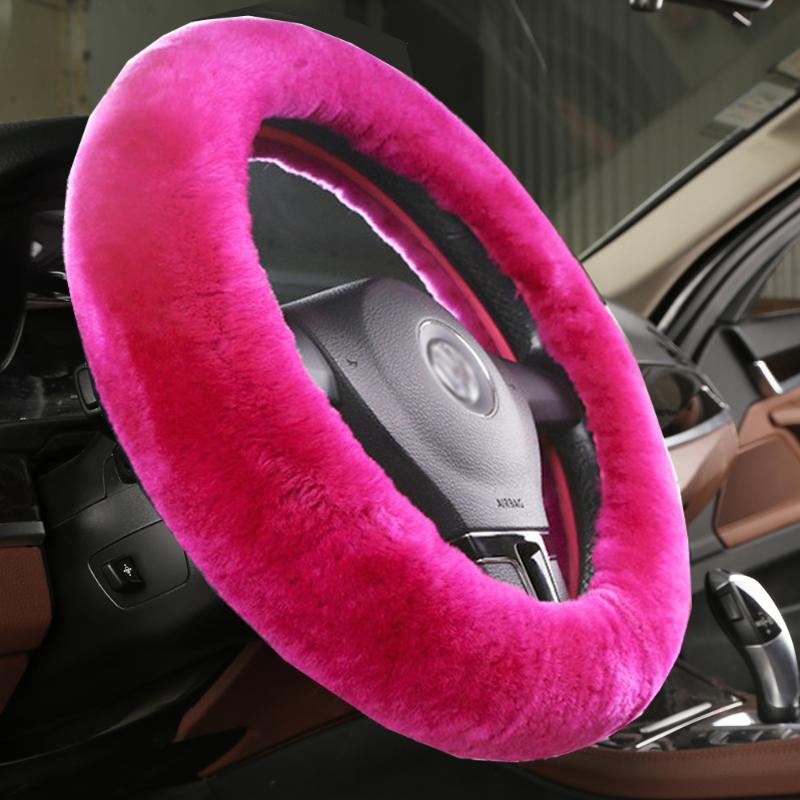 

Steering Wheel Covers Classic Genuine Sheepskin Car Cover Soft Australian Wool Vehicle Stretch On The Steering-Wheel Protector