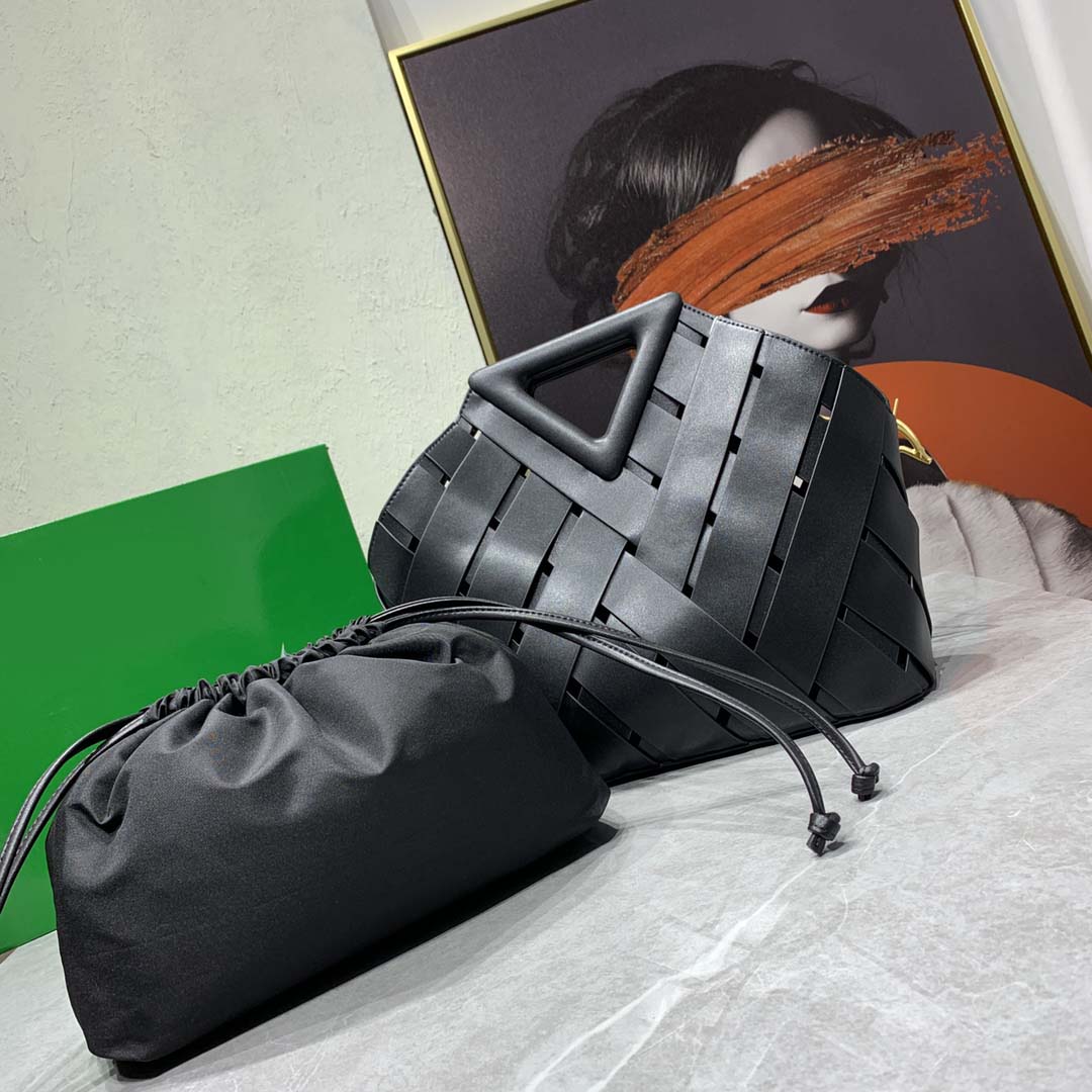 

100% Genuine Leather Top Handle Bag Point Handbags Woven Totes with Detachable Interior Drawstring Pouch Magnetic Closure, Used to make up the price