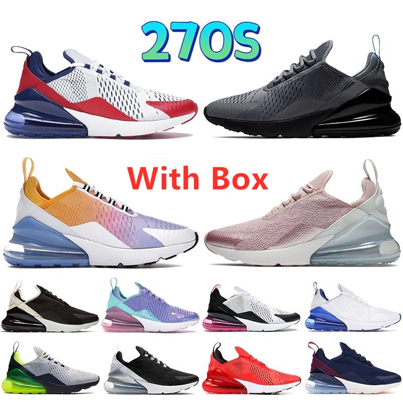 

Newset 270s men running shoes USA white gum anthracite cool grey blue fury black bone be true women mens Sneakers US 5.5-11
