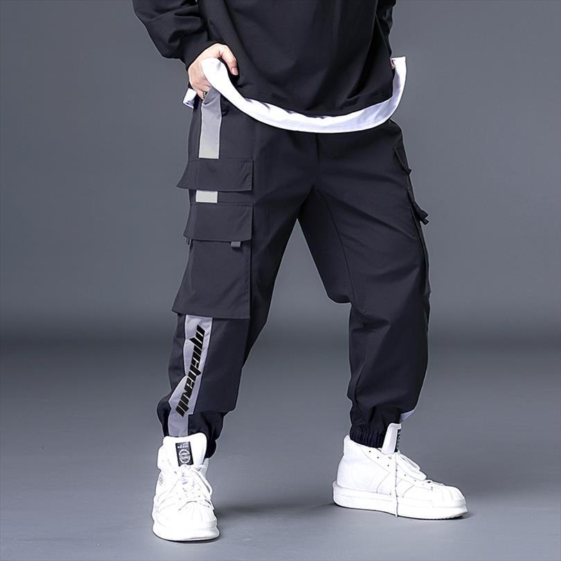 

plus 7xl 6xl 5xl hip women pants hop patchwork sweatpants joggers trousers casual drawstring sportwear male hiphop personality, Black