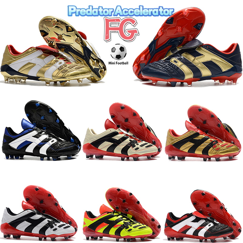 

Classic Predator Accelerator FG soccer shoes men football shoe black white obsidian gold beige volt red mens designer sports sneakers, Bubble wrap packaging