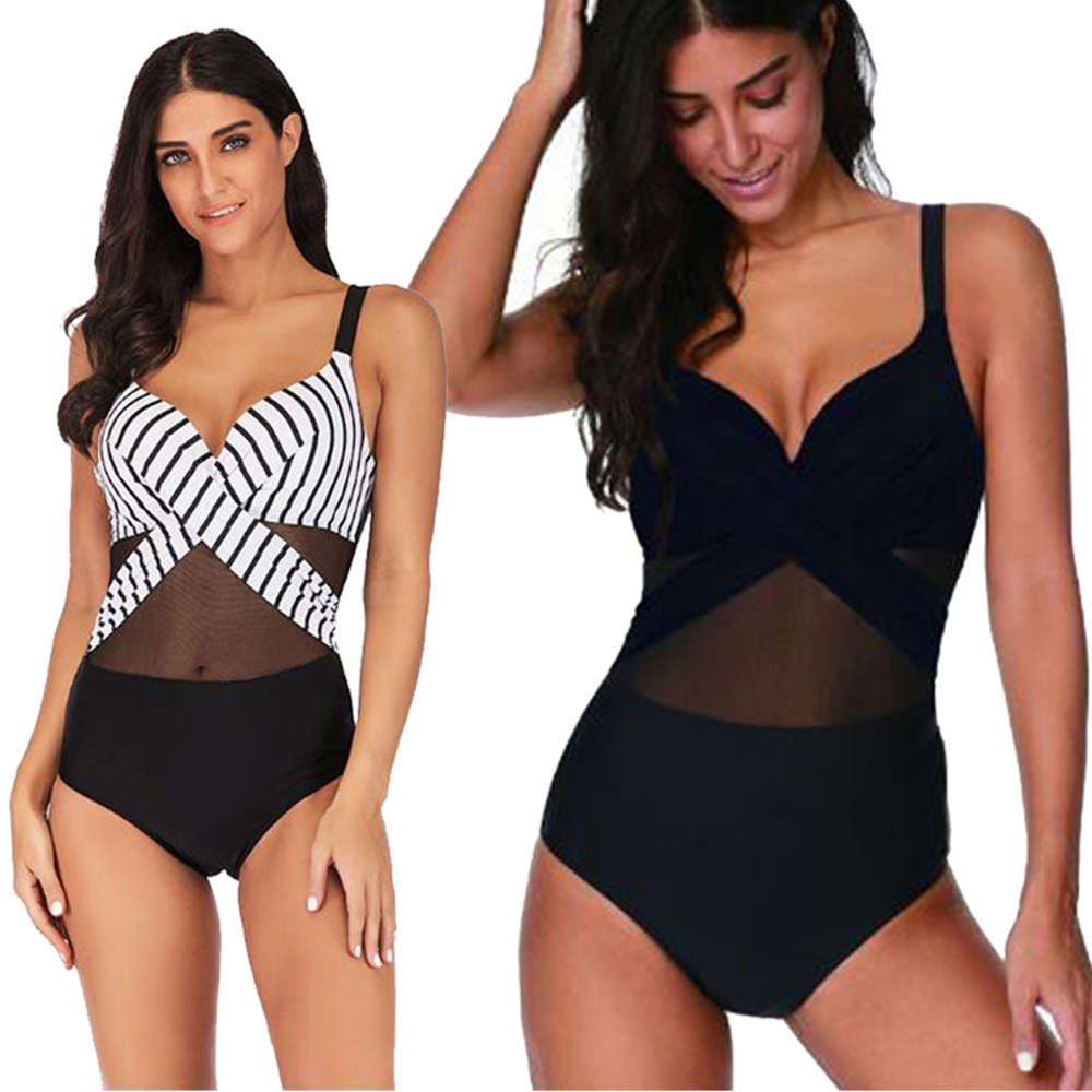 

woman's bikini large push high bra swimsuit beach big breasts plus size tights one-piece, 19017-1