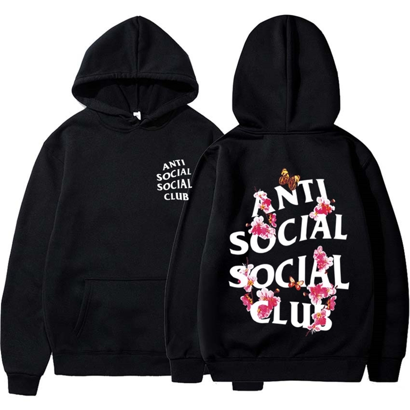 

2012Fashion new anti social club trend Korean loose men's and women's Plush Hoodie, Dark grey 344