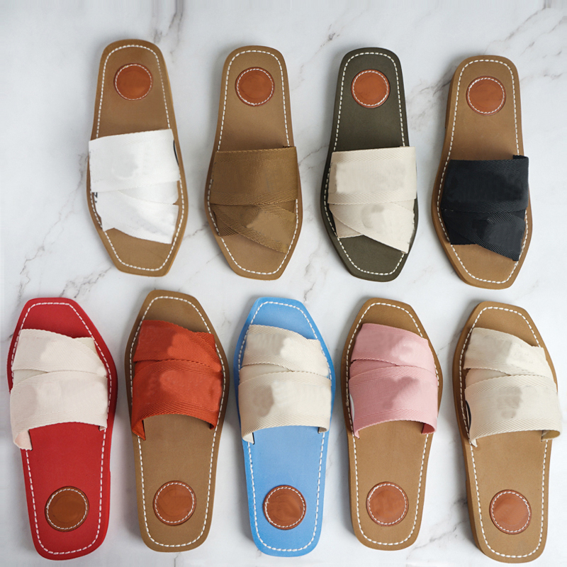 

2021 Fahsion Women Sandals Ladies Flip Flops Loafers Black White Red Blue Pink Brown Green Slides Shoes, Fashion sandales