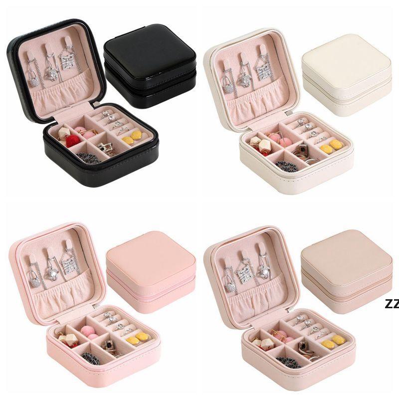 

New Storage Box Travel Jewelry Boxes Organizer PU Leather Display Storage Case Necklace Earrings Rings Jewelry Holder Case Boxes by sea HWE9181, As pics