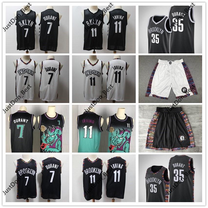 

2020 New Mens Youth Kids Brooklyn Nets Jersey Authentic Stitched Kevin Durant Kyrie Irving Biggie Youth Swingman Basketball Jersey, Black;red