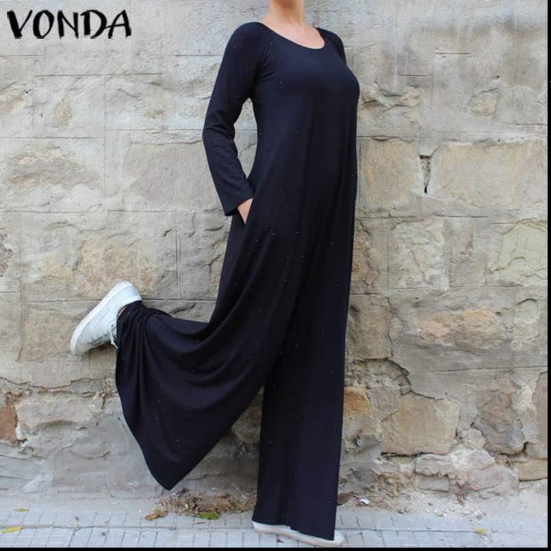 

wide leg pants bohemian womens jumpsuit solid playsuits long sleeve plus size oversall casual loose rompers jumpsuits s 5xl, Black;white