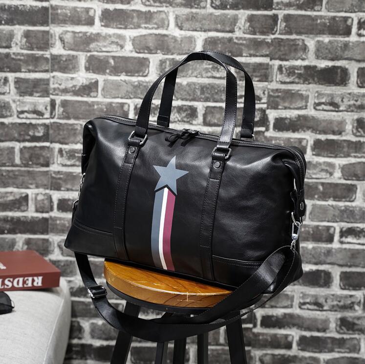 

Factory wholesale men handbag personalized printed messenger bag large outdoor sports leather handbags street trend plaid shoulder bags, Black