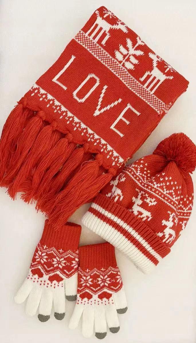 

Hats, Scarves & Gloves Sets 203 SCARF, Hat, Gloves, Three-piece Suit Christmas Women Winter Hat And Scarf Set Hats For Kids
