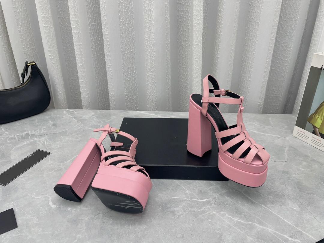 

Satin platform super high heel Strip sandals Weave dinner shoes chunky heel slippers ladies size 35-42, Red