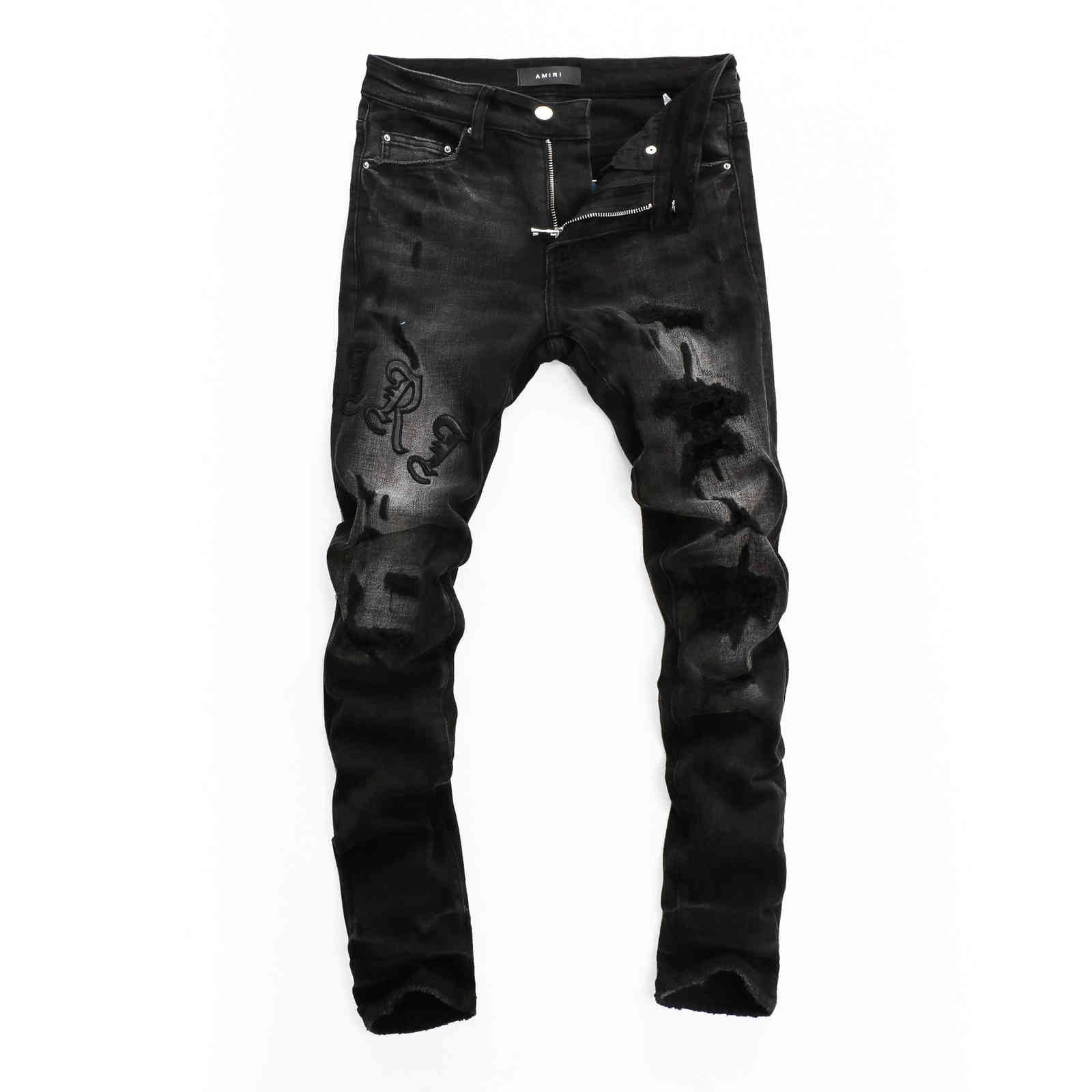 

Jeans Dsq Amir Amiry Wear Hole Patch Youth Slim Print Pants Black, Blue