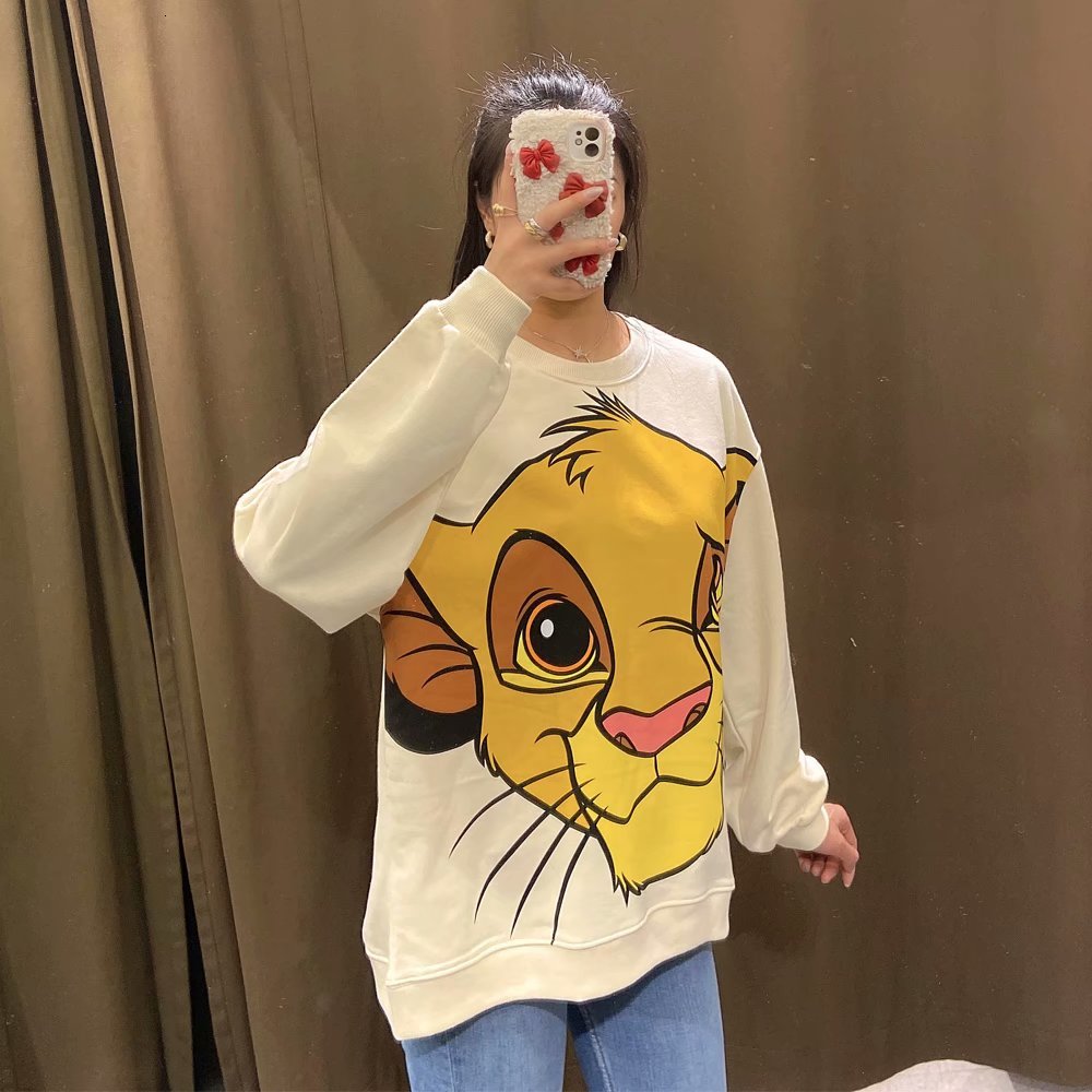 

Women's Hoodies & Sweatshirts The lion king of cartoons print women's hoodie loose casual nice long sleeve lady pullovers tops har, Black