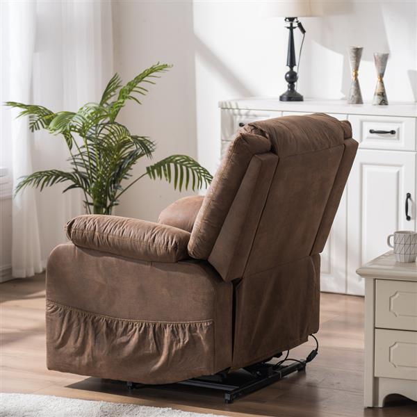 

Living Room Furniture Type C electric lift function chair with massage light brown PU combination