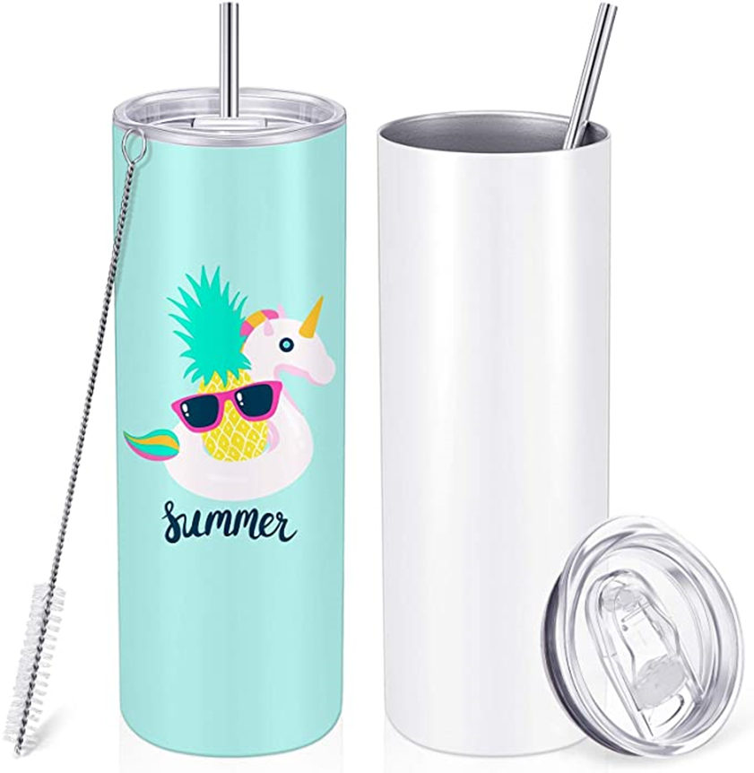 

DIY sublimation skinny tumbler 20oz stainless steel slim tumbler straight tumblers vacuum insulated travel mug