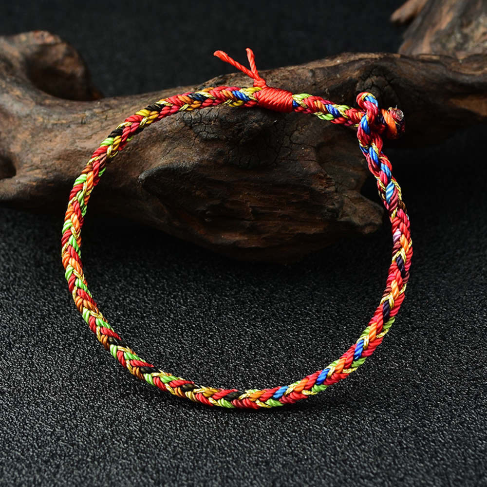

Dragon Boat Festival colorful Rope Bracelet hand woven baby long life rope National Style Men's and women's, Golden;silver