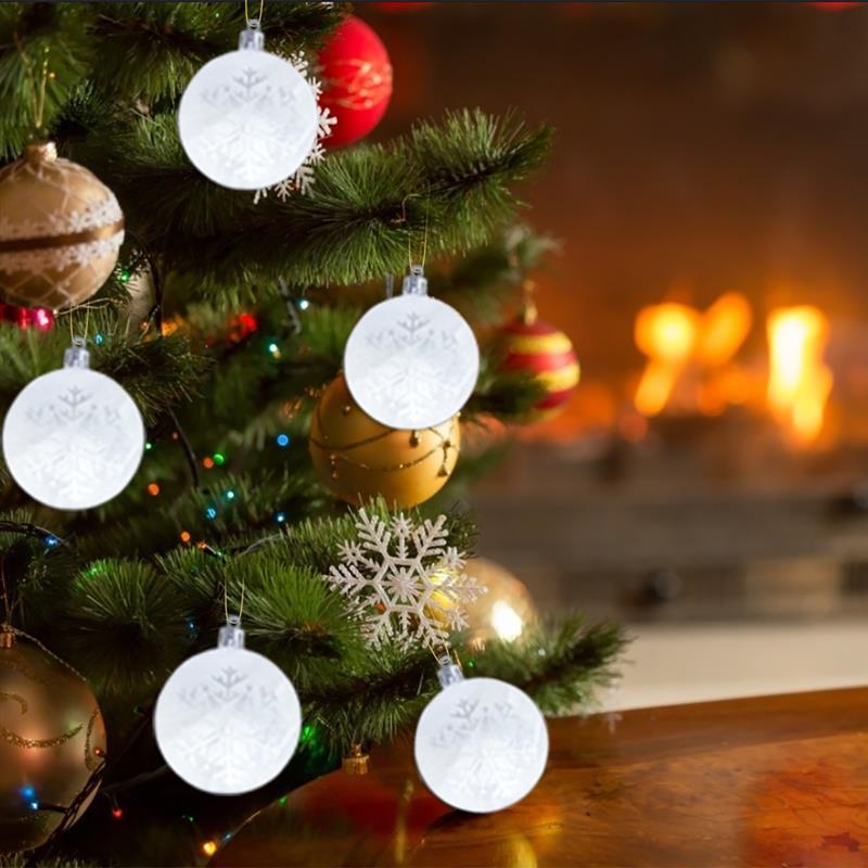 

Party Decoration 6PCS Christmas Tree Ornaments Hanging Ball DIY Clear Matte Snowflake Ornament