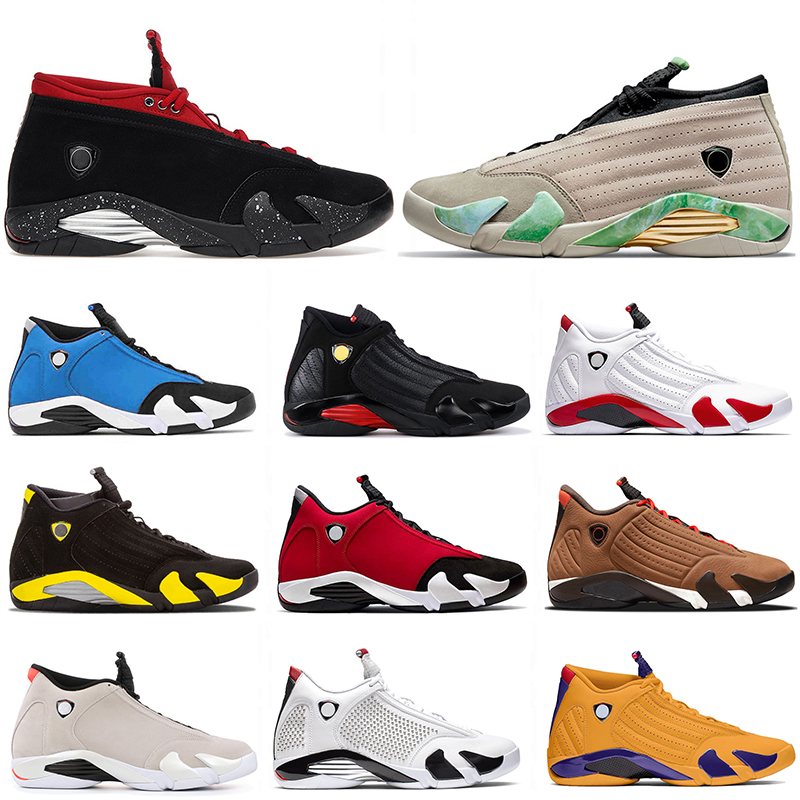 

Jumpman 14 mens airs jorden basketball shoes Red Lipstick Winterized Desert Sand DMP University Gold Jordan14s retro men trainers sports sneakers With Socks, B14 red suede