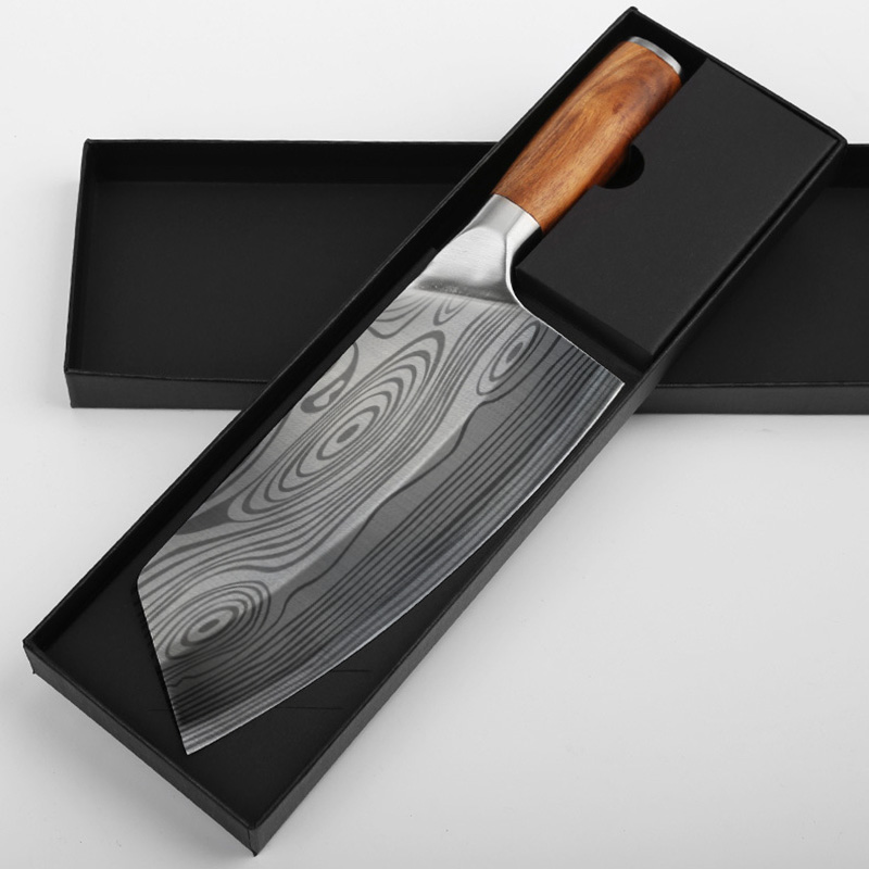

8inch Kitchen Knife Stainess Stee Chef Knife Set Meat Chopping Ceaver Sicing Vegetabes Chinese Chef Knife With Gift Box