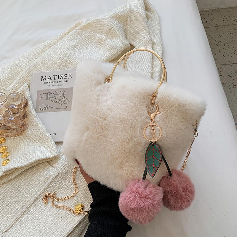 

Evening Bags VeryMe Winter Faux Fur Ladies Shoulder Bag Solid Color Soft Fluffy Plush Women Messenger Large Capacity Female Casual Tote