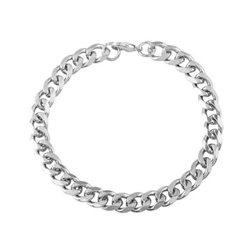 

Link Chain Men's Stainless On Hand Steel Silver Color Bracelet Male Accessories Fasion Jewellery Simple PunkLink