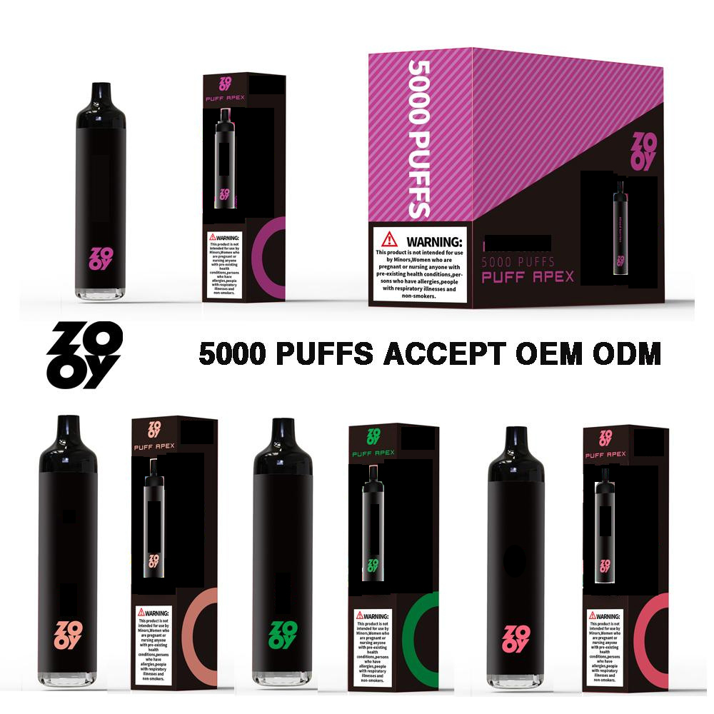 

100% Original Electronic Cigarette ZOOY Bar 5000 Puffs Disposable Vape Pen Vaporizer 550MHA Pre-Filled 12ML Capacity AIR BAR Vapes