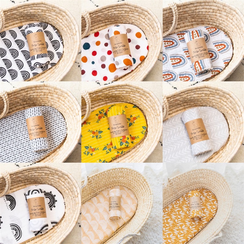 

Elinfant 2pcs Muslin Cotton Swaddles washable baby blankets For Newborn Baby Blankets Black & White Gauze Bath Towel 2605 Q2, Color mix