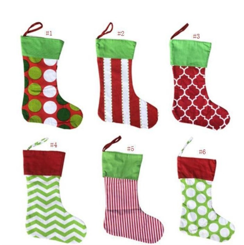 

New Designs Christmas Stocking Embroidered Personalized Stocking Gift Bag Xmas Tree Candy Ornament Family Holiday Stocking 2021 latest