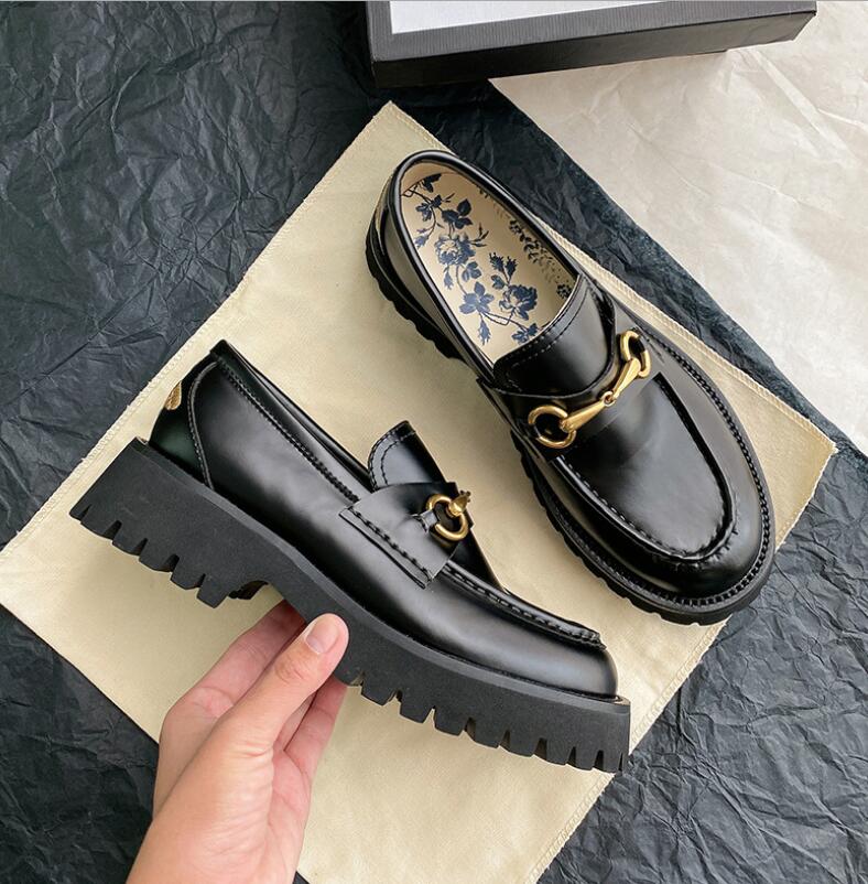 

Elegant Rubber Lug Sole Horsebit Loafer Shoes Women dress Slip-On flat Moccasins gold-toned Embroidered bee High Quality Brands Casual shoe Sneakers Platform EU35-40