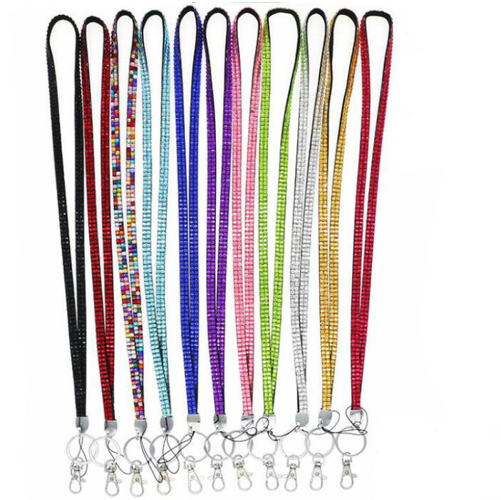 

Rhinestone Bling Crystal Custom Lanyard ID Badge Straps Cell Phone and Key Holder Neck Nylon Hang