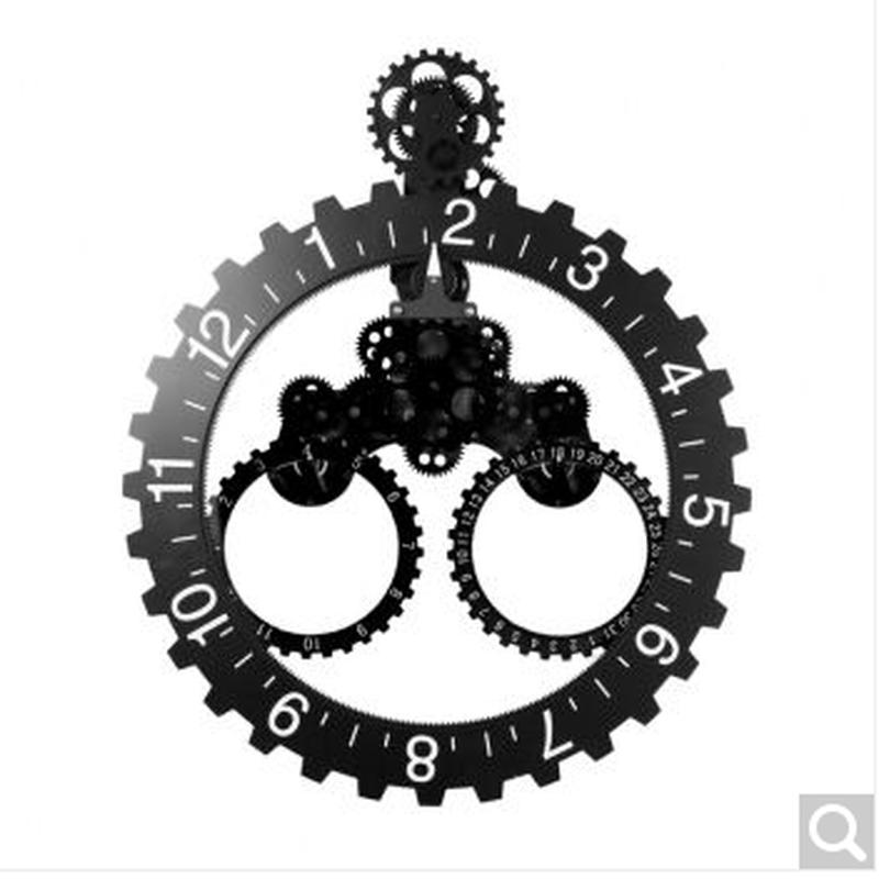 

Wall Clocks Creative Clock Triangle Gear Quartz European Mechanical Living Room Simple Fashion Modern Retro