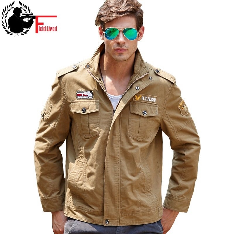 

Military Jacket Man Cotton Jaquetas Bomber Jacket Male Mens Jackets Coats Army Style M-4XL Chaqueta Hombre 210518, Khaki