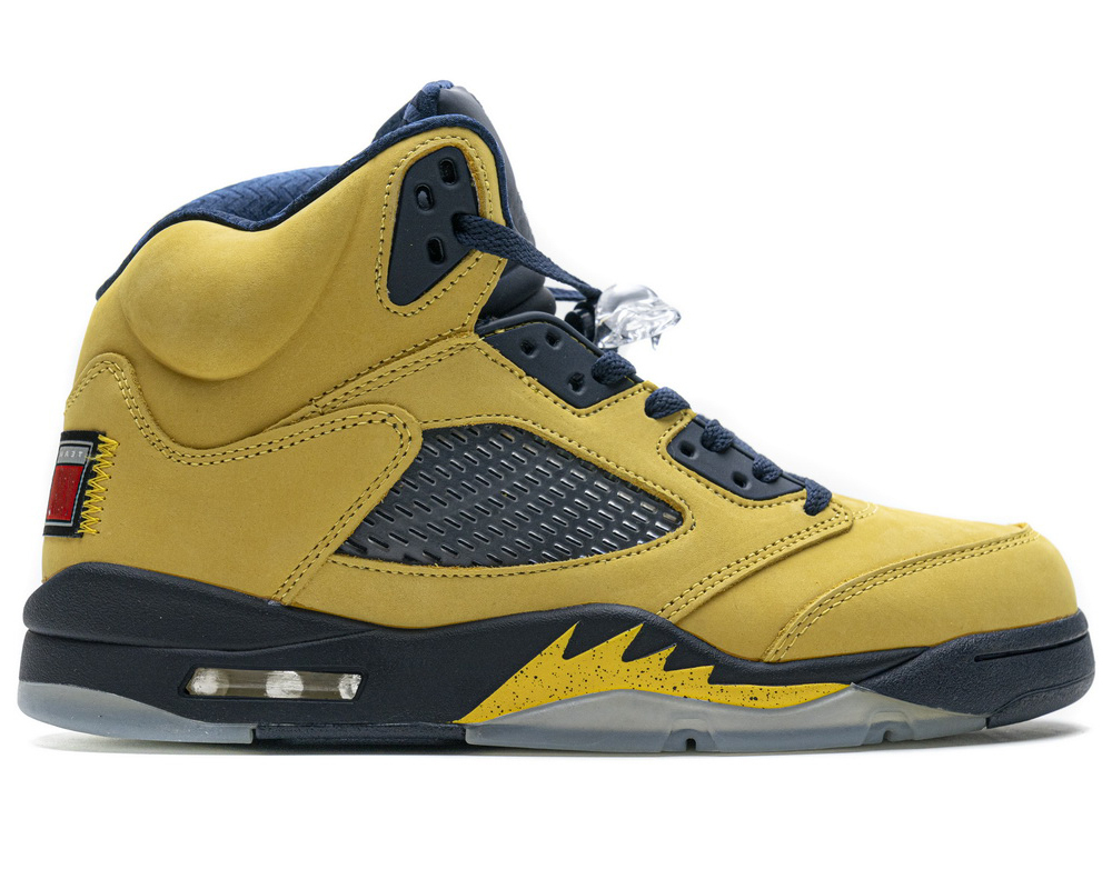

Shoes Top Quality Authentic Michigan Suede Basketball 5s Jumpman 5 Yellow Fashion sneaker, Bubble wrap packaging